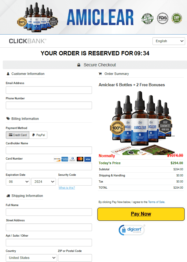 Amiclear Official Website Order Page